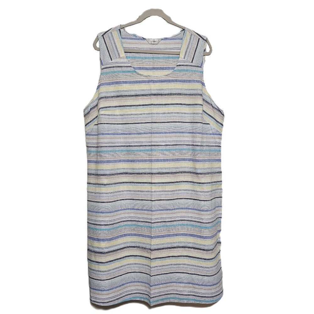 cj banks Linen Blend Sleeveless Scoop Neck Shift Dress Like New!
